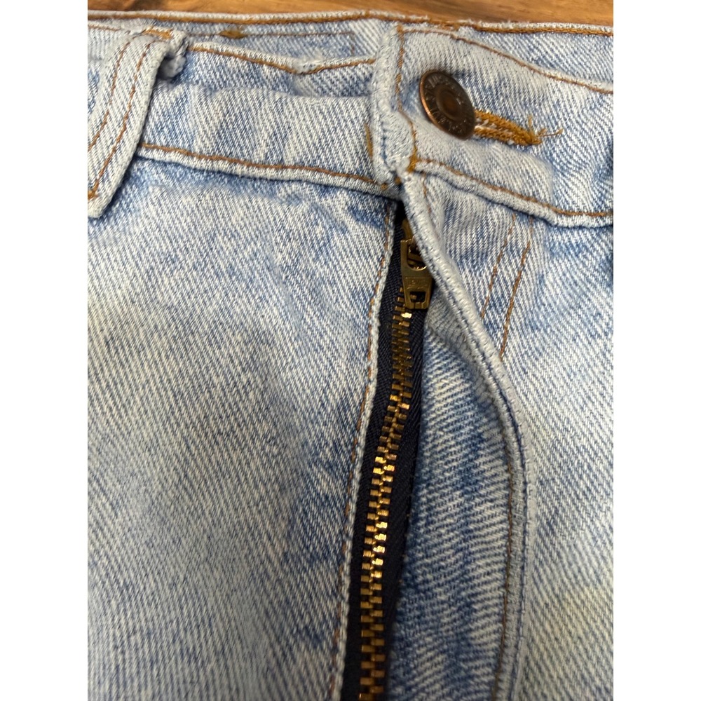 Levis 505 Jeans Mens 34x32 Light Wash Fair Vintage Made in USA 90s Straight Leg - Picture 6 of 8